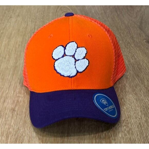 NWT Clemson Tigers Top of the World Mesh Structured Adj. Strap Hat Cap MSRP $30 - Picture 1 of 3